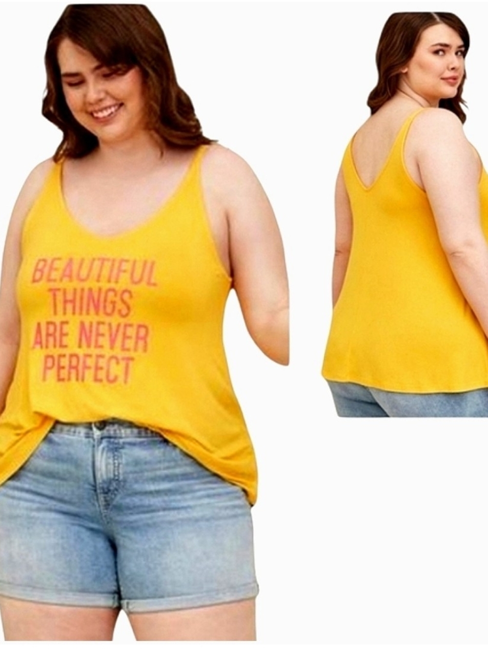Torrid Graphic Relaxed Fit Super Soft V-Neck Tank Sz 1